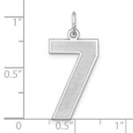 Sterling Silver/Rhodium-plated Satin Number 7 Charm - Image 4