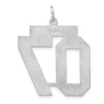 Sterling Silver/Rhodium-plated Satin Number 07 Charm - Image 3