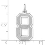 Sterling Silver/Rhodium-plated Satin Number 8 Charm - Image 4