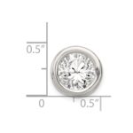 Sterling Silver Round CZ Chain Slide - Image 3