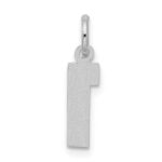 Sterling Silver Rhodium-plated Diamond-cut #1 Charm - Image 4