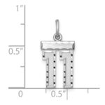 Sterling Silver Rhodium-plated Diamond-cut #11 Charm - Image 3