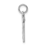 Sterling Silver Rhodium-plated Diamond-cut #19 Charm - Image 2
