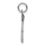 Sterling Silver Rhodium-plated Diamond-cut #33 Charm - Image 2