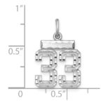 Sterling Silver Rhodium-plated Diamond-cut #33 Charm - Image 3