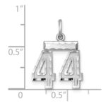 Sterling Silver Rhodium-plated Diamond-cut #44 Charm - Image 3