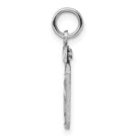 Sterling Silver Rhodium-plated Diamond-cut #50 Charm - Image 2