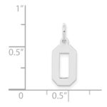 Sterling Silver/Rhodium-plated Polished Number 0 Charm - Image 3