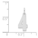 Sterling Silver/Rhodium-plated Polished Number 4 Charm - Image 3