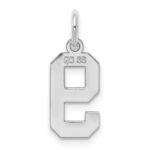 Sterling Silver/Rhodium-plated Polished Number 9 Charm - Image 4