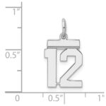 Sterling Silver/Rhodium-plated Polished Number 12 Charm - Image 4