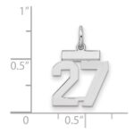 Sterling Silver/Rhodium-plated Polished Number 27 Charm - Image 2