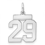 Sterling Silver/Rhodium-plated Polished Number 29 Charm