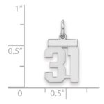 Sterling Silver/Rhodium-plated Polished Number 31 Charm - Image 2