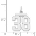 Sterling Silver/Rhodium-plated Polished Number 38 Charm - Image 3
