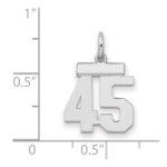 Sterling Silver/Rhodium-plated Polished Number 45 Charm - Image 2
