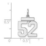 Sterling Silver/Rhodium-plated Polished Number 52 Charm - Image 3