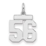 Sterling Silver/Rhodium-plated Polished Number 56 Charm