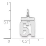 Sterling Silver/Rhodium-plated Polished Number 61 Charm - Image 2