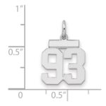 Sterling Silver/Rhodium-plated Polished Number 93 Charm - Image 2