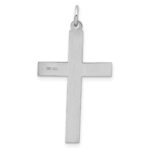 Sterling Silver Rhodium-plated Laser Designed Cross Pendant - Image 3