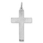 Sterling Silver Rhodium-plated Laser Designed Cross Pendant - Image 4