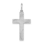 Sterling Silver Rhodium-plated Laser Designed Cross Pendant