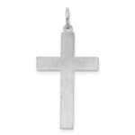 Sterling Silver Rhodium-plated Laser Designed Cross Pendant - Image 4