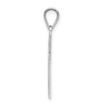 Sterling Silver Rhodium-plated Black Enameled Cross Hatch Cross Charm - Image 2