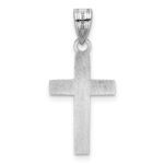 Sterling Silver Rhodium-plated Black Enameled Cross Hatch Cross Charm - Image 3