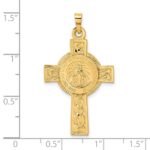 14k Polished Cross with Miraculous Medal Center Pendant - Image 3