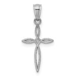 14k White Gold Passion Cross Charm - Image 3