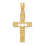 14k Dove Cross Pendant