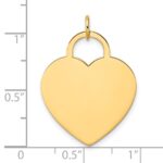 14K Polished Engravable 23mm Heart Disc Pendant - Image 4