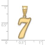 14k Brushed Border Script Number 7 Pendant - Image 2