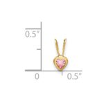 14k Madi K Pink CZ Heart Pendant - Image 4