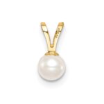 14K Madi K 4-5mm White Near Round Freshwater Cultured Pearl Pendant - Image 3