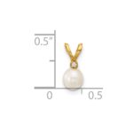 14k Madi K 4-5mm White Near-Round Freshwater Cultured Pearl and CZ Pendant - Image 4
