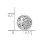 14k White Gold Diamond-cut Filigree Ball Chain Slide - Image 3