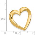 14k Polished Heart Slide Fits up to 4mm Regular/6mm Fancy or Reversible Omega - Image 4