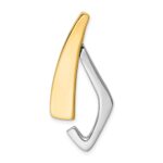 14k Two-tone Polished Slide Fits up to 6mm Regular/8mm Fancy or Reversible Omega