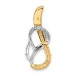 14k Polished Slide Fits up to 4mm Regular/6mm Fancy or Reversible Omega - Image 3