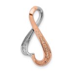 14K White and Rose Gold Slide Fits up to 4mm Regular/6mm Fancy or Reversible Omega - Image 3