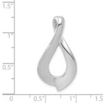 14k White Gold Polished Slide Fits up to 2mm Regular/6mm Fancy or Reversible Omega - Image 3