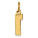 14k Small Brushed Diamond-cut Number 1 Charm - Image 3