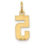 14k Small Brushed Diamond-cut Number 5 Charm - Image 3