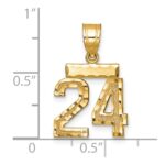 14k Small Brushed Diamond-cut Number 24 Charm - Image 3