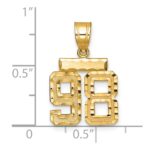 14k Small Brushed Diamond-cut Number 98 Charm - Image 2