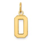 14k Small Polished Number 0 Charm