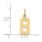 14k Small Polished Number 8 Charm - Image 3
